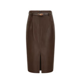 シフォンブラウス&フェイクレザースカート01506
