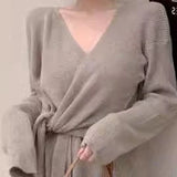 リブVネッククロスセーター01316