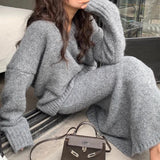 ニットロングスカートセットアップ01309