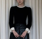 【新作早割11/4まで】パールネックリブニット01528