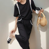 オープンショルダーTシャツ+スカートセット01436
