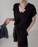 Vネックニットセットアップ01079