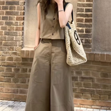 ノースリーブベスト+ワイドパンツセット01411