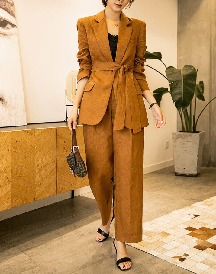 リネンブラウンジャケット・パンツ00300 – Okia-official