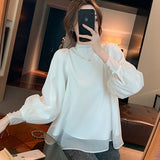 バッグリボンシフォンブラウス01005