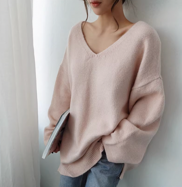 【新作早割11/25まで】Vネックオーバーニット01173