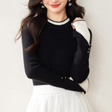 【新作早割12/30まで】レイヤード風バイカラーニットトップス01552