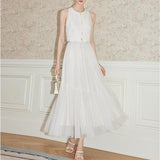 【新作早割12/30まで】ジュエルボタンツイードジャケット＆レースボリュームスカート01554