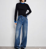 【新作早割12/30まで】レイヤード風バイカラーニットトップス01552