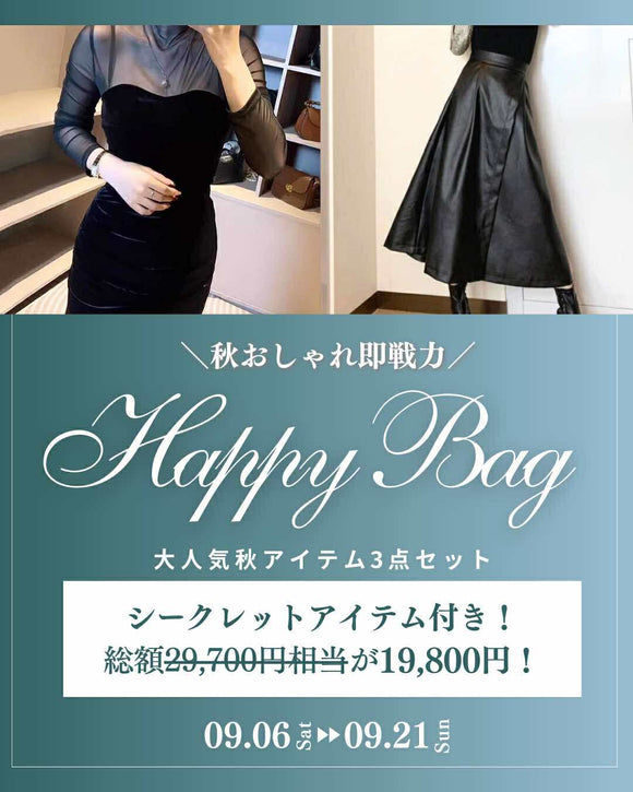 秋のおしゃれ即戦力Happy Bag3点セット＜シースルートップス＆レザースカート＞