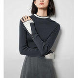 【新作早割12/30まで】レイヤード風バイカラーニットトップス01552