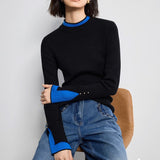 【新作早割12/30まで】レイヤード風バイカラーニットトップス01552