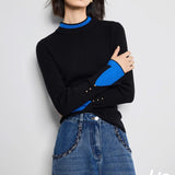 【新作早割12/30まで】レイヤード風バイカラーニットトップス01552