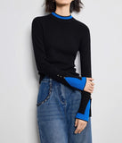 【新作早割12/30まで】レイヤード風バイカラーニットトップス01552