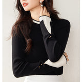 【新作早割12/30まで】レイヤード風バイカラーニットトップス01552