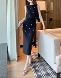 【限定価格6/4まで】ビジューポイントノースリーブセットアップ 01613