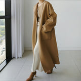 【新作早割11/18まで】ノーカラーロングコート01535