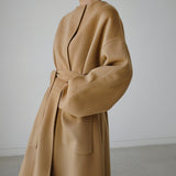 【新作早割11/18まで】ノーカラーロングコート01535