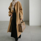 【新作早割11/18まで】ノーカラーロングコート01535