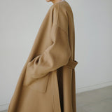 【新作早割11/18まで】ノーカラーロングコート01535