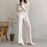 【新作早割11/25まで】エレガントトップス＆ストレートパンツ00896