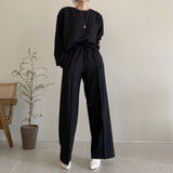 【新作早割11/25まで】エレガントトップス＆ストレートパンツ00896