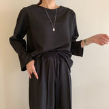 【新作早割11/25まで】エレガントトップス＆ストレートパンツ00896