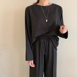 【新作早割11/25まで】エレガントトップス＆ストレートパンツ00896