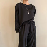 【新作早割11/25まで】エレガントトップス＆ストレートパンツ00896