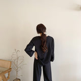 【新作早割11/25まで】エレガントトップス＆ストレートパンツ00896