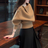 【新作早割11/25まで】ゴールドボタンハイネックニット01539