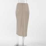 【新作早割11/25まで】ストレートシルエットレザースカート01540