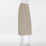 【新作早割11/25まで】ストレートシルエットレザースカート01540