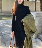 シアースリーブタートルニットワンピース01545