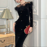 【新作早割12/23まで】フェザーラインベロアドレス01548