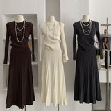 【新作早割12/23まで】プリーツニットセットアップ01549