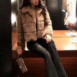 【新作早割12/23まで】ラインデザインフェイクファーコート01550