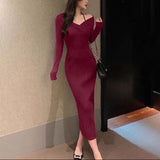 【新作早割1/13まで】エレガントオフショルニットドレス01559