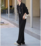 【2/8まで！春先取り10%OFF】ソフトツイードノーカラージャケット+ワイドパンツセット01563