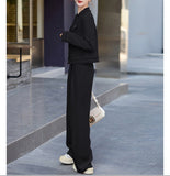 【2/8まで！春先取り10%OFF】ソフトツイードノーカラージャケット+ワイドパンツセット01563