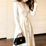 【新作早割2/10まで】エレガントラインツイードワンピース01574