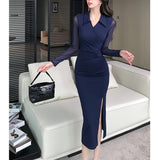 シアースリーブカシュクールワンピース01581