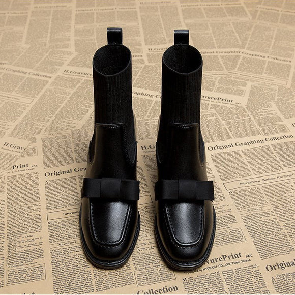 【新作早割11/4まで】クラシカルリボンソックスブーツ01530