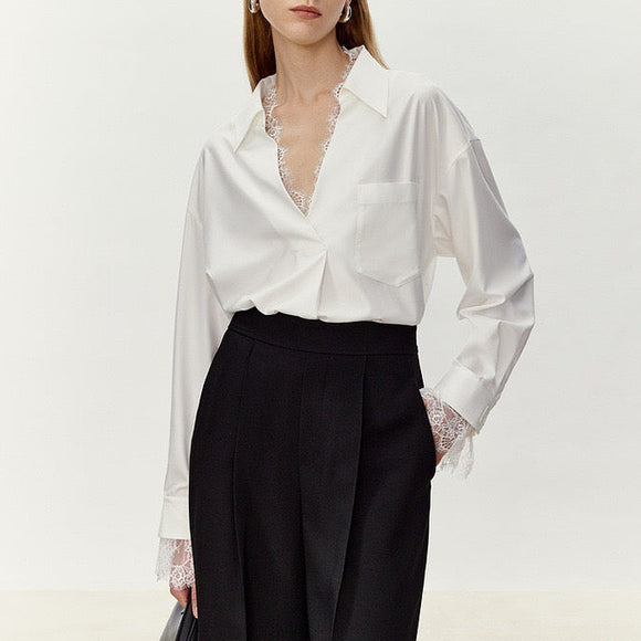 【新作早割11/11まで】レースシャツブラウス01531