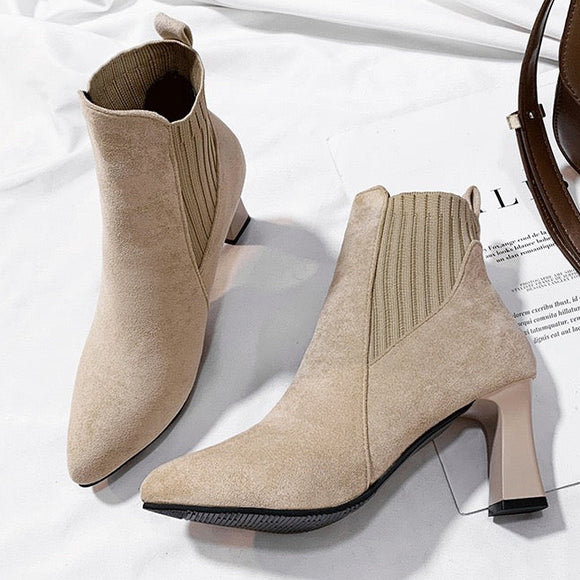 【新作早割11/11まで】スリムゴアヒールブーツ01532