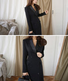 【新作早割11/11まで】ダブルブレストスーツコート(ベルト付）01533