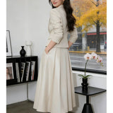 【新作早割2/10まで】ショート丈ジャケット＆フレアスカートセット01575