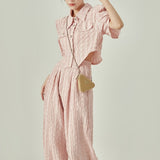 【新作早割4/14まで】エンボスショートセットアップ01604