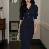 ストライプシャツカラーワンピース01561