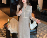 【新作早割1/13まで】ルミナスシャインニットワンピース01557